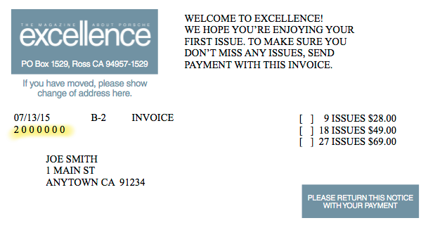 Excellence Invoice Notice Example